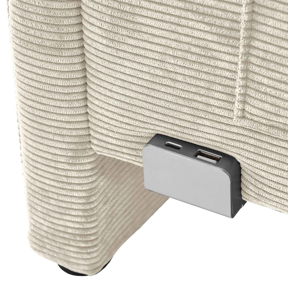 Polsterbett Pauka Komfort Cord mit Lattenrost und Bettkasten