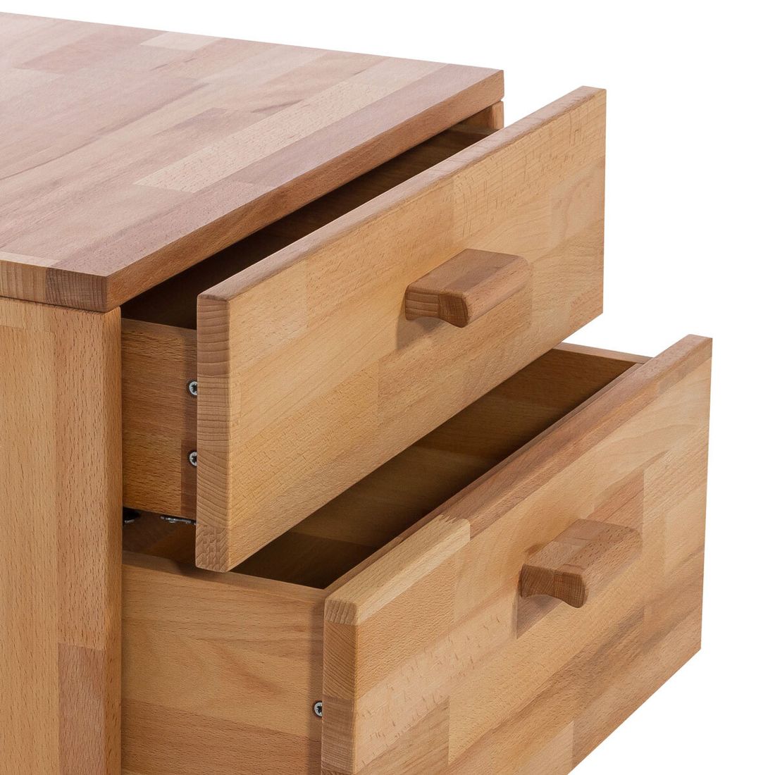 HOMELIV. Nachttisch Tamira Kernbuche Massivholz H 38cm