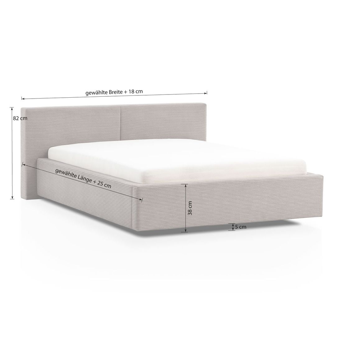 Polsterbett Dorisa Cord