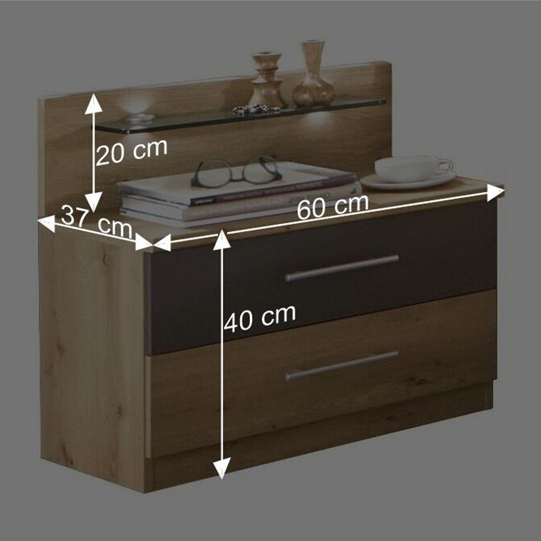 Nachttisch Atakama Eiche Dekor H 40cm