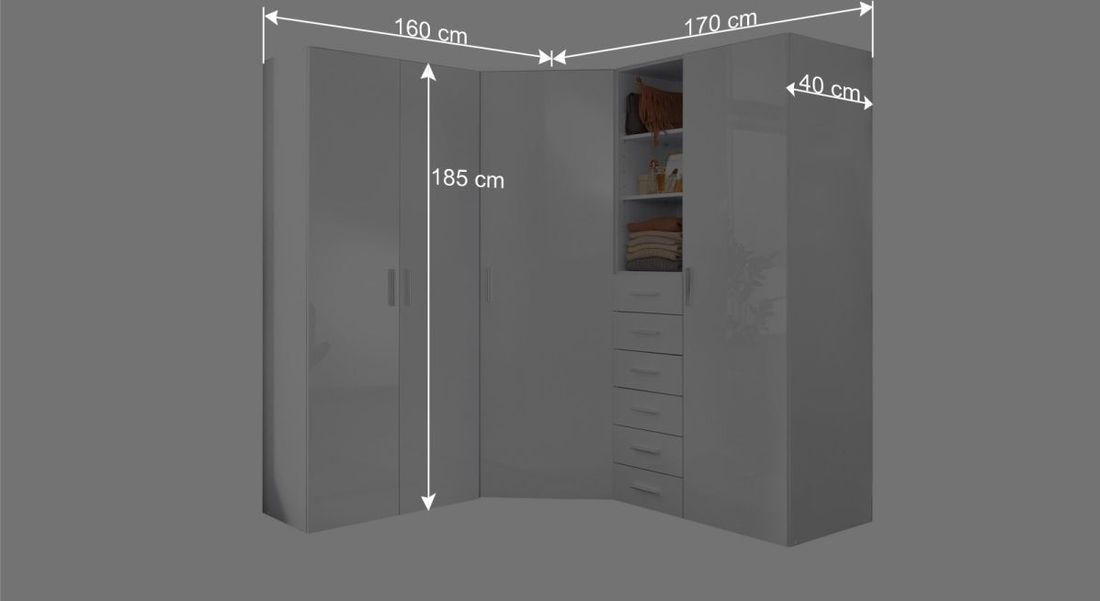 Eck-Kleiderschrank Divisa