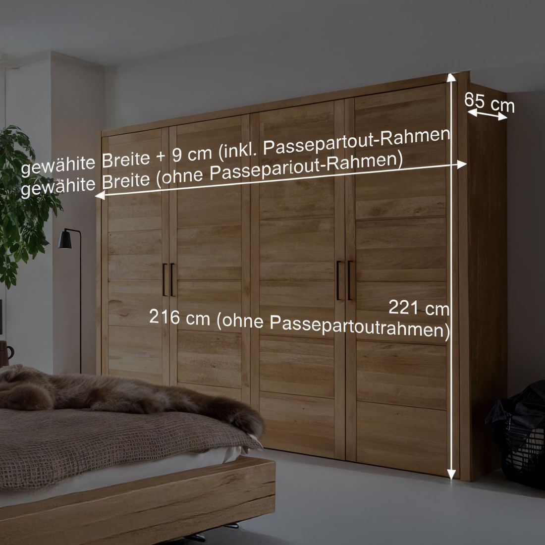 HOMELIV. Drehtüren-Kleiderschrank Listra Wildeiche Massivholz