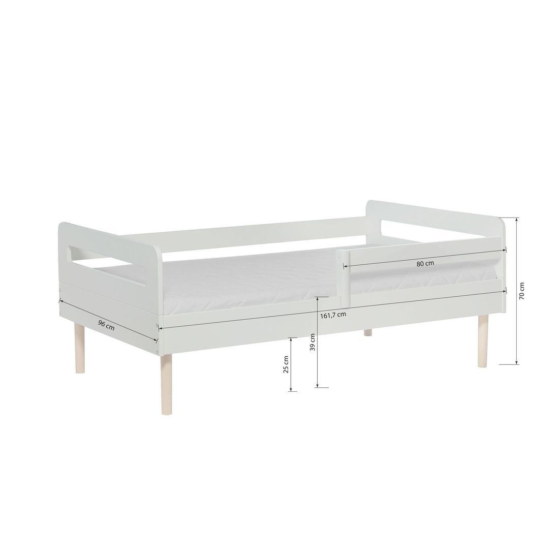 Kojenbett Kids Town Retro Buche teilmassiv mit Lattenrost