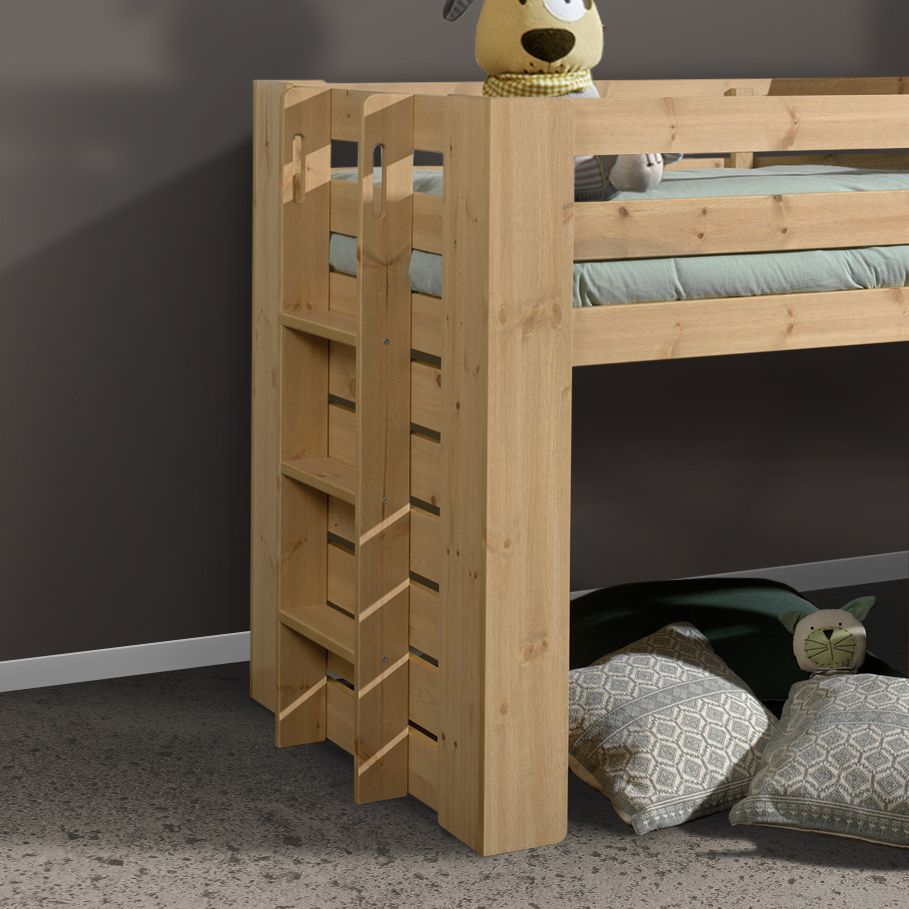 Hütten-Mini-Hochbett Vinny Kiefer Massivholz 90x200cm
