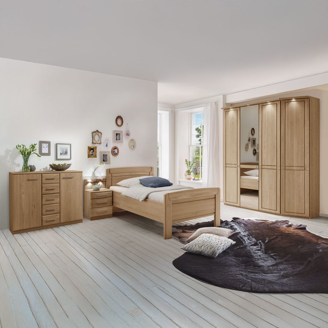 Seniorenbett Hazleton Komfort Eiche teilmassiv