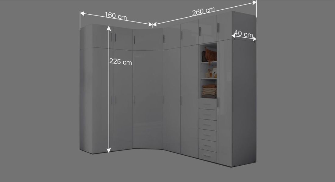 Eck-Kleiderschrank Divisa