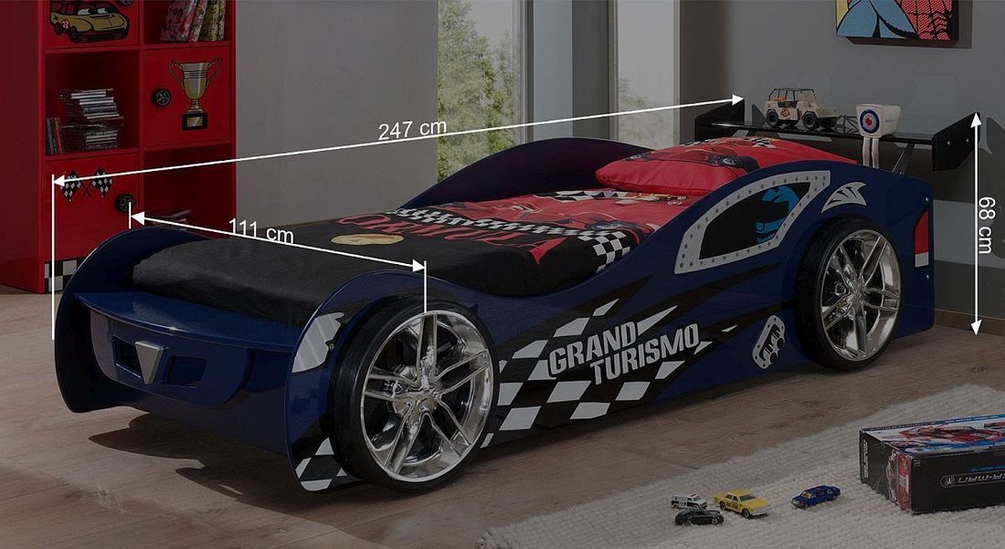 Autobett Hero blau mit Lattenrost
