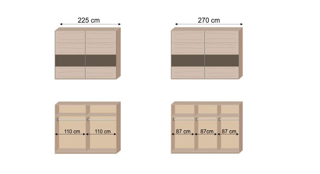 Schwebetüren-Kleiderschrank Pahoa