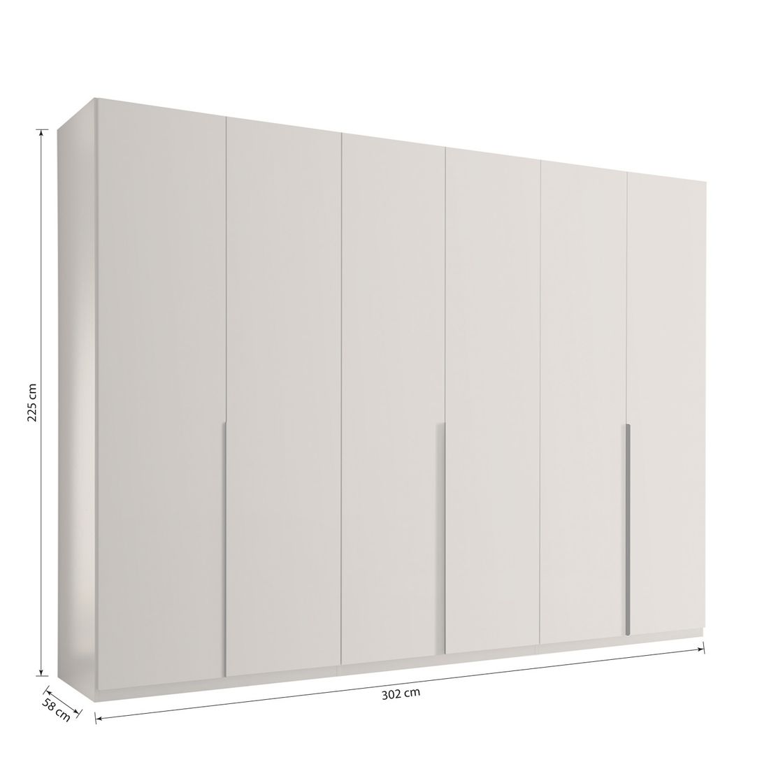 Drehtüren-Kleiderschrank Torvian 302x225cm mit Innenausstattung Kaschmir matt