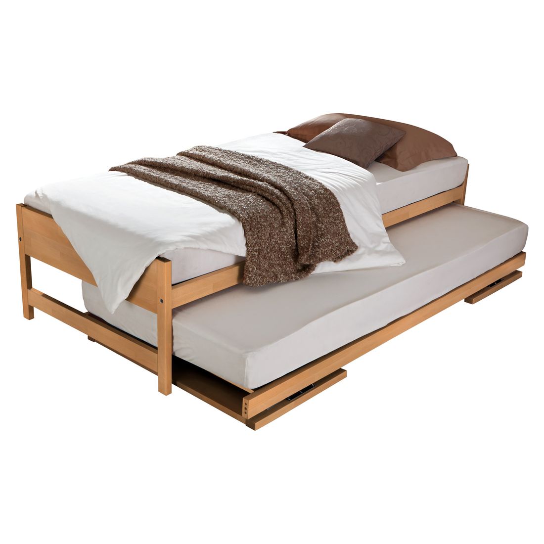 Ausziehbett On Top Buche Massivholz mit Lattenrost 2x 90x200cm