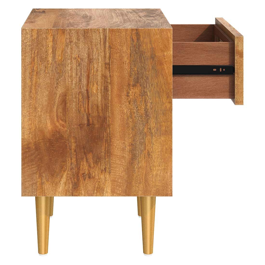 HOMELIV. Nachttisch Asmara Mango Massivholz H 55cm