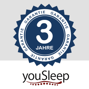 3 Jahre Garantie auf youSleep 3 Jahre Garantie auf youSleep