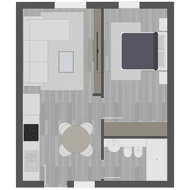 Grundriss 2-Zimmer Wohnung
