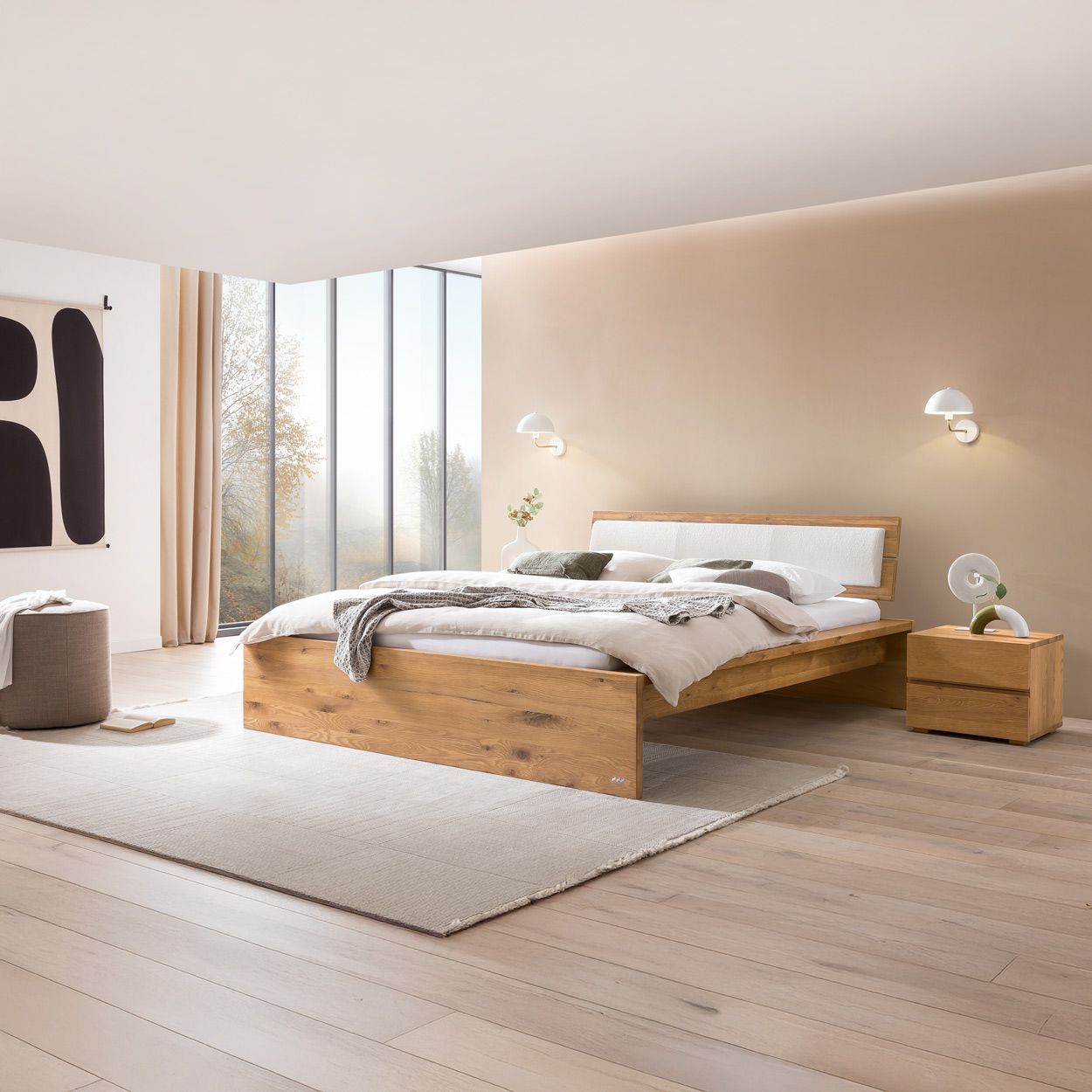 Nachttisch Bayamo Wildeiche Massivholz H 38cm