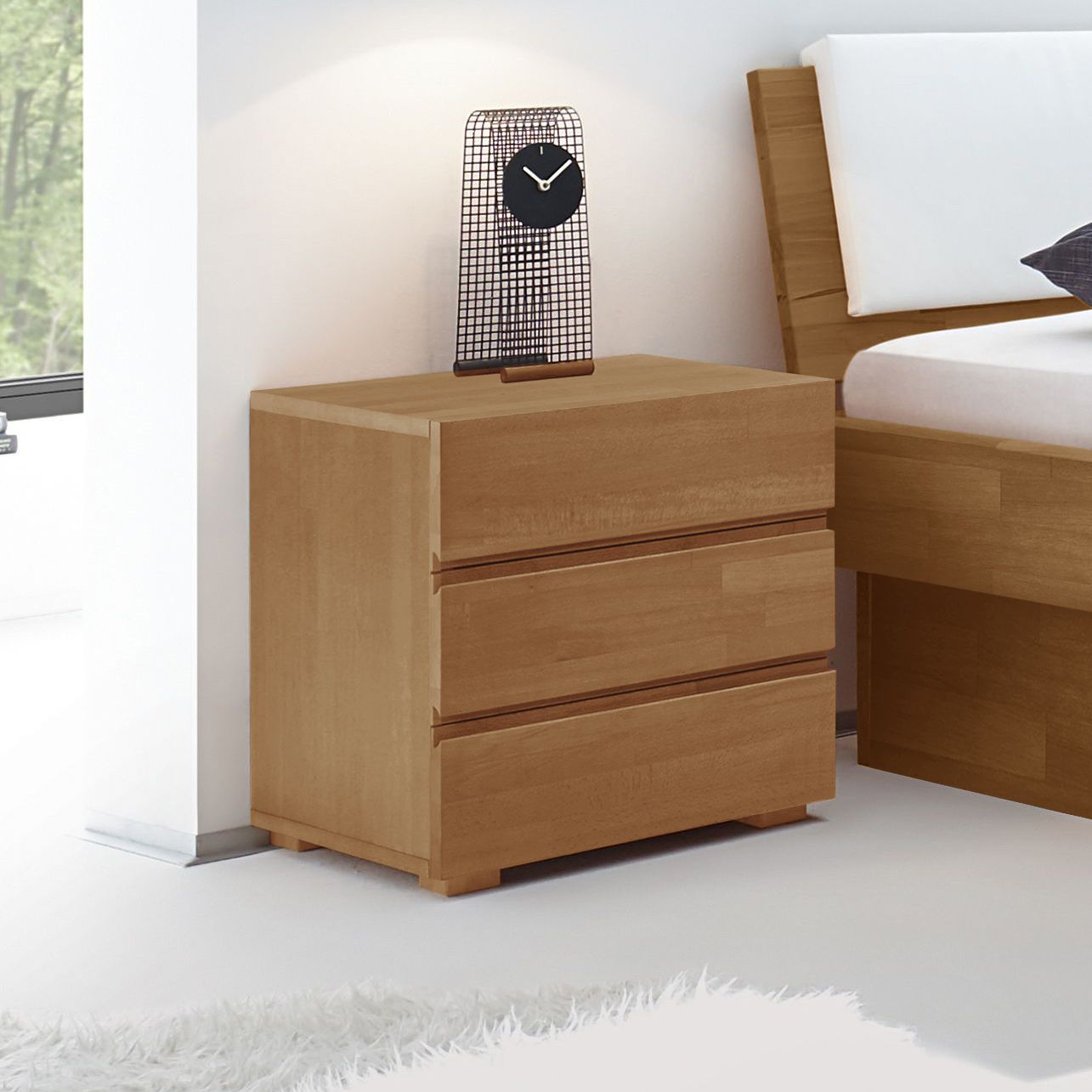 Nachttisch Navarra Buche Massivholz H 51cm