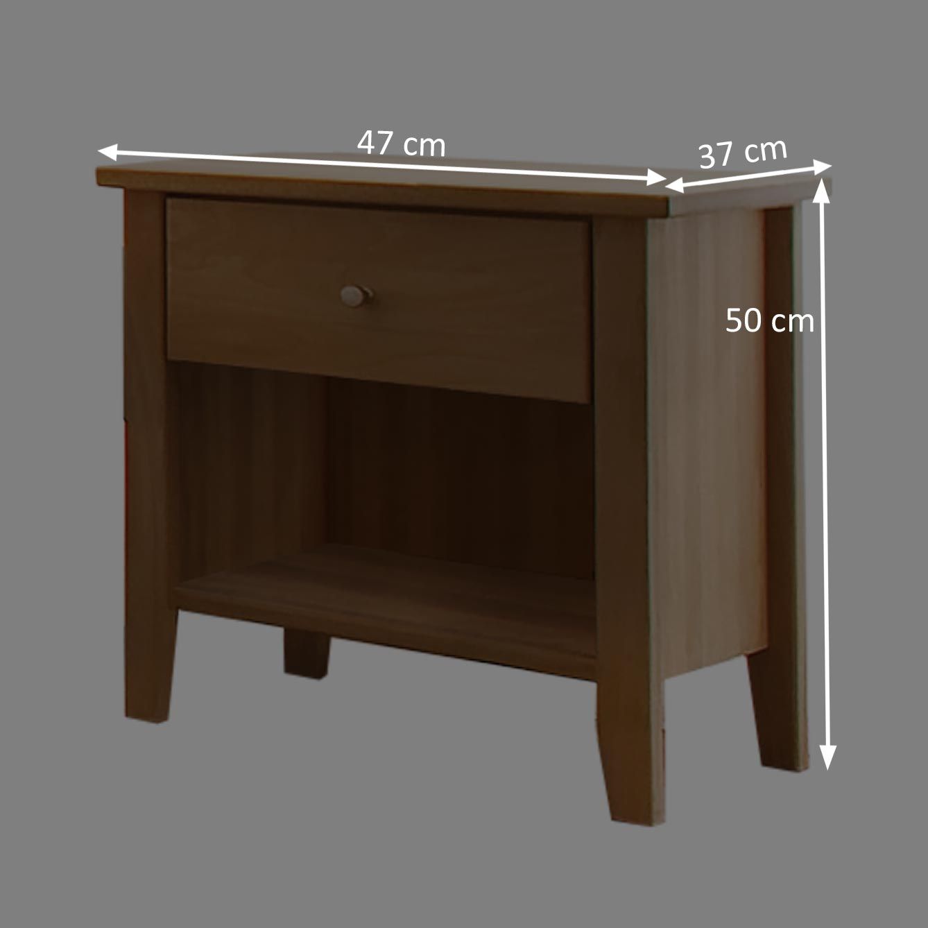 Nachttisch Roseville Kernbuche/Wildeiche Massivholz H 50cm
