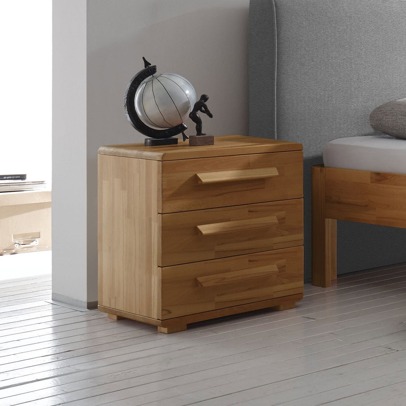 Nachttisch Barra Kernbuche Massivholz H 55cm