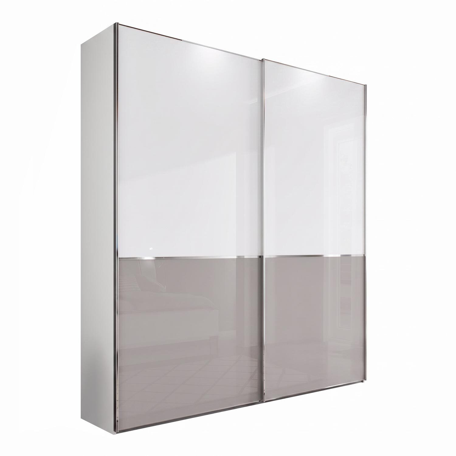 Schwebetüren-Kleiderschrank Shanvalley mit Glasfront