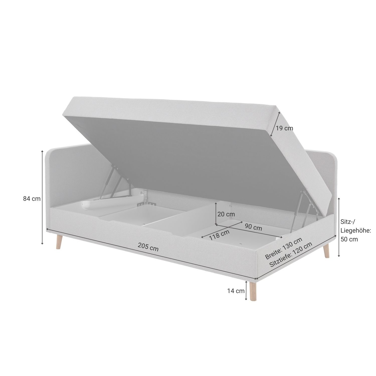 Hunde-Liegebett Caniamici – 54 Cm, Hellgrau, Waschbar Bei 30° & Rutschfester Boden