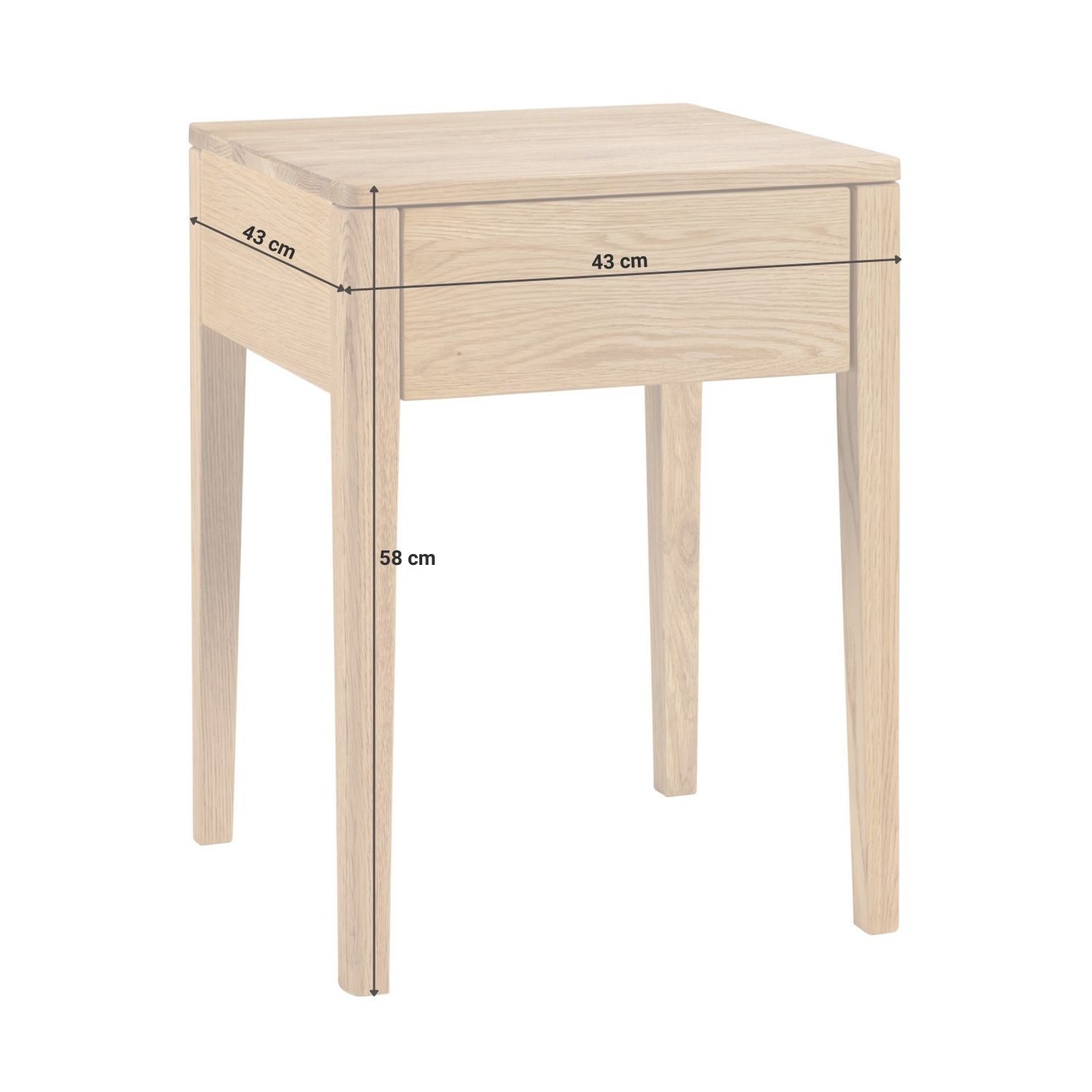 Nachttisch Denar Nussbaum Massivholz H 58cm