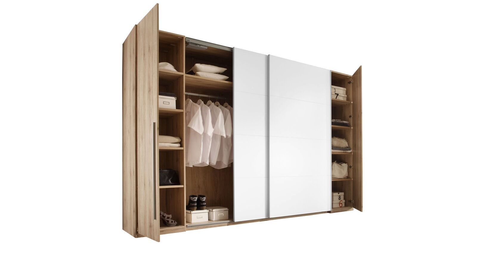 Schwebetüren-Kleiderschrank Montal Eiche Dekor 315x225cm