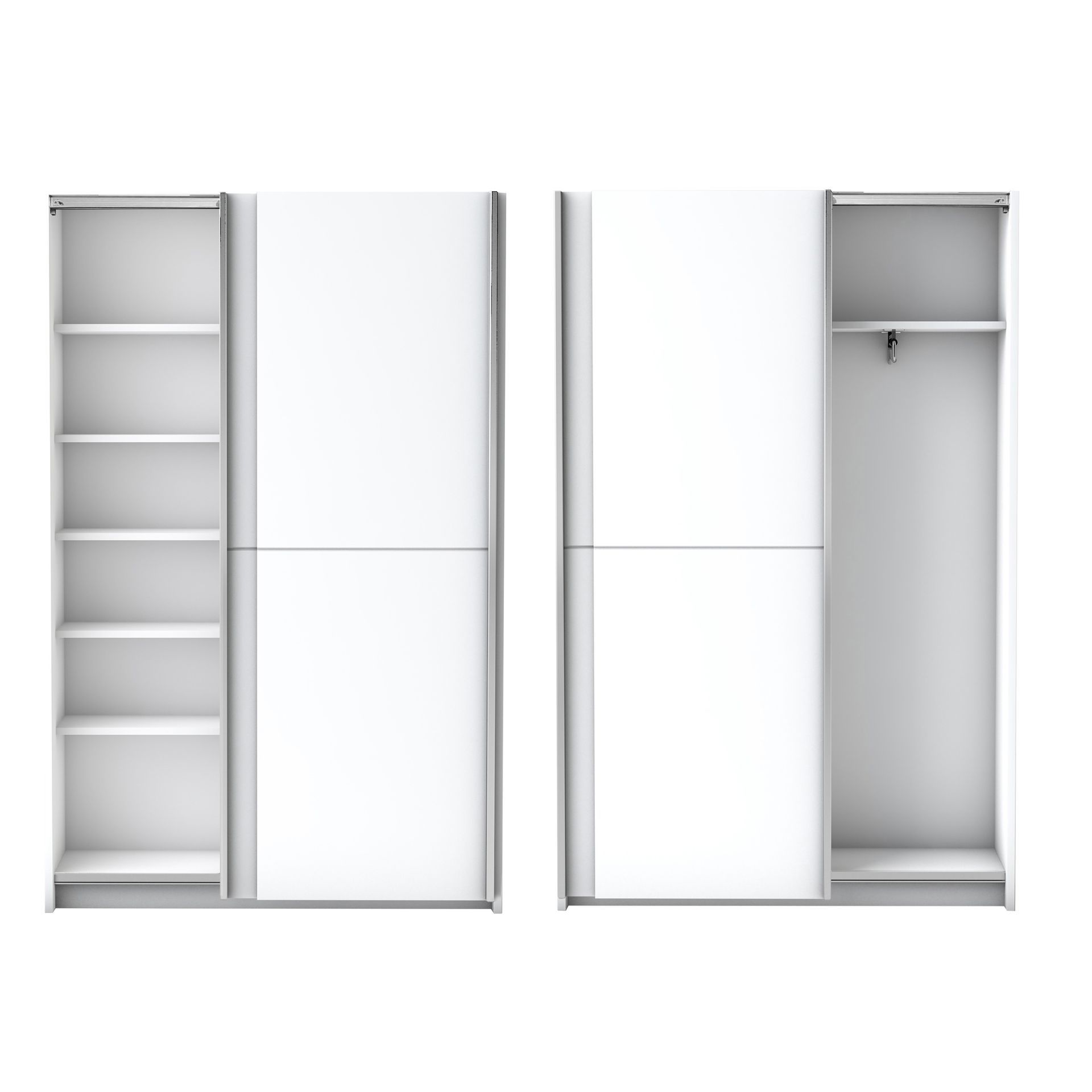 Schwebetüren-Kleiderschrank Nissa mit Innenausstattung 125x196cm
