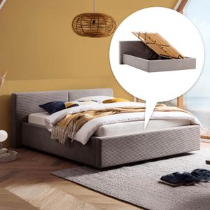 Polsterbett Dorisa Cord mit Bettkasten und Lattenrost