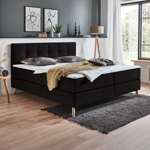 HOMELIV. Boxspringbett Maliana Webstoff