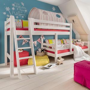 Etagenbett Kids Paradise für Dachschrägen Kiefer Massivholz mit Lattenrost
