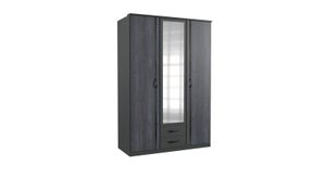Drehtüren-Kleiderschrank Lupilo mit Spiegel und Schubladen