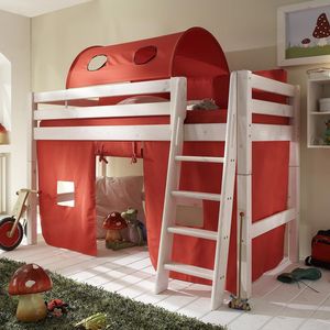 Midi-Hochbett Kids Paradise Kiefer Massivholz mit Lattenrost