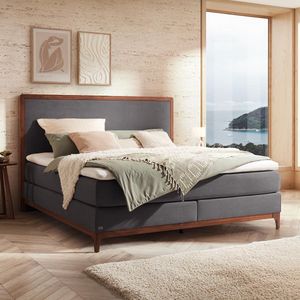 Boxspringbett Learo Velours-Strukturstoff