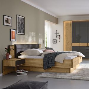 Musterring Bett San Francisco Komfort Eiche Dekor mit Schubkasten Havanna