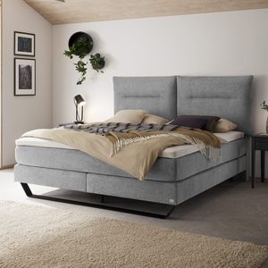 Boxspringbett Celestara Velours-Strukturstoff