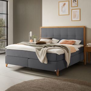 Boxspringbett Knossos Velours-Strukturstoff