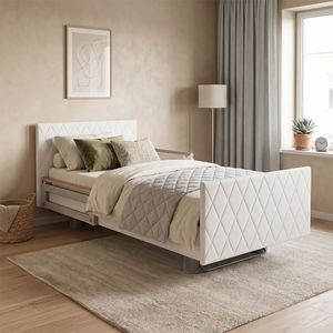 Komfortbett mit Pflegebett-Funktion Borkum Kunstleder mit Tellerrost