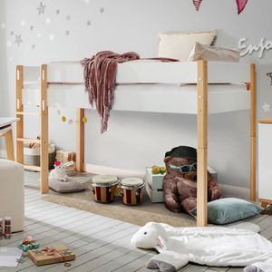 Mini-Hochbett Kids Nordic Buche teilmassiv mit Lattenrost
