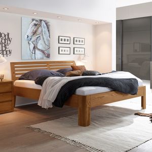 Bett Barcelona Eiche Massivholz