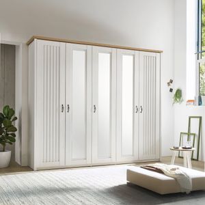 Drehtüren-Kleiderschrank Albin mit Spiegel