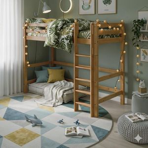 Maxi-Hochbett Kids Paradise Kiefer Massivholz mit Lattenrost