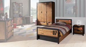 Jugendzimmer-Set Beli Kiefer teilmassiv
