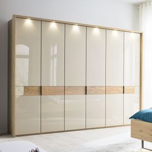 Musterring Drehtüren-Kleiderschrank San Francisco Eiche teilmassiv mit Glasfront