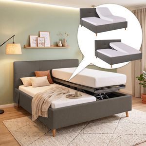 Polsterbett Henriette Komfort Webstoff mit Pflegebett-Funktion und Lattenrost