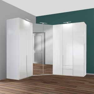 Eck-Kleiderschrank Esperia mit Beleuchtung