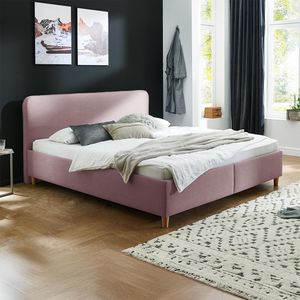 HOMELIV. Polsterbett Kannur Webstoff mit Bettkasten