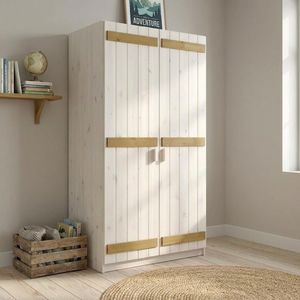 Drehtüren-Kleiderschrank Kids Paradise Kiefer Massivholz