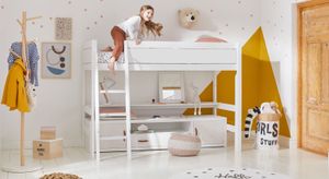 LIFETIME Mittelhochbett Original Kiefer Massivholz mit Lattenrost