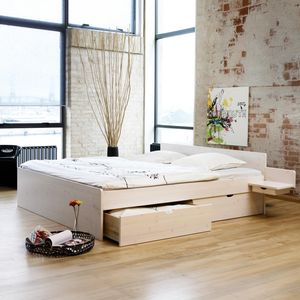Bett Norwegen Komfort Kiefer/Kernbuche Massivholz mit Schubkasten