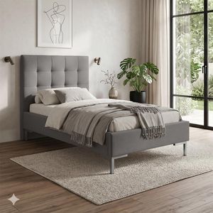 HOMELIV. Einzelbett Taviel Komfort Webstoff
