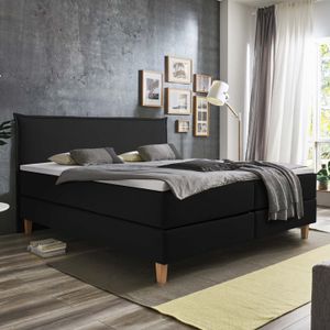 HOMELIV. Boxspringbett Zibo Webstoff